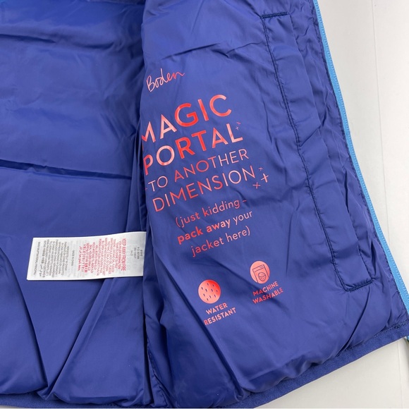 NWT Mini Boden Highland Green Multi Stripe Packaway Vest 6-7 Years - Picture 5 of 5